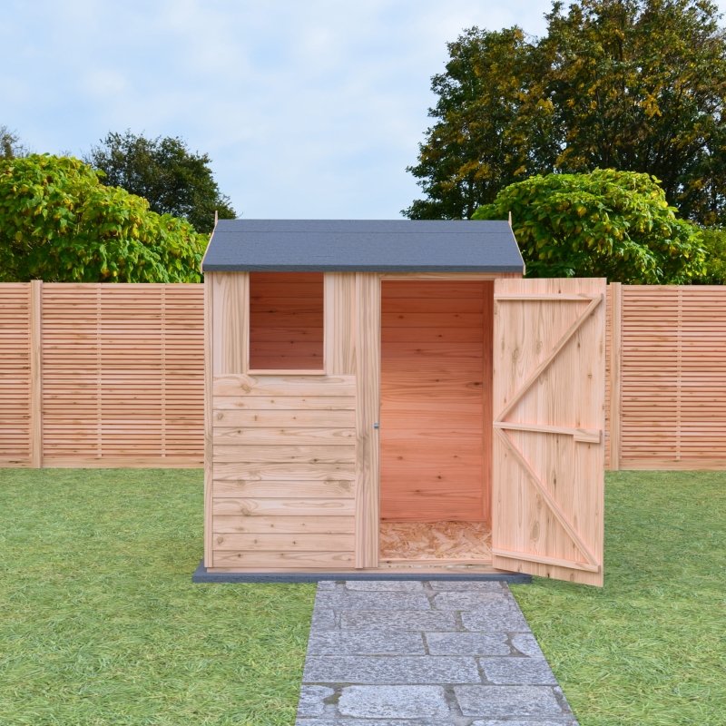 Shire DT Overlap Single Door Reverse Apex Shed 6x4 - Willow Woodhouse