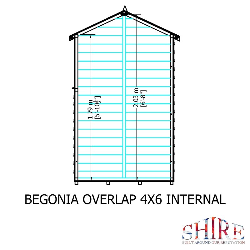 Shire DT Overlap Single Door Reverse Apex Shed 6x4 - Willow Woodhouse