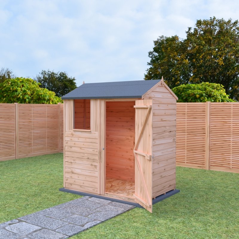 Shire DT Overlap Single Door Reverse Apex Shed 6x4 - Willow Woodhouse