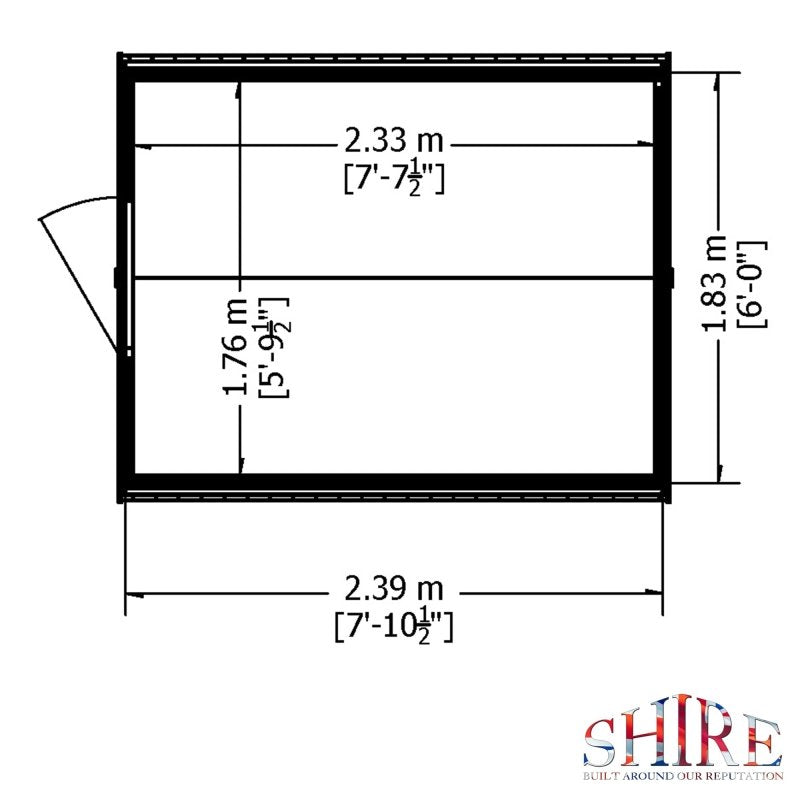 Shire DT Overlap Single Door Value Shed 8x6 - Willow Woodhouse