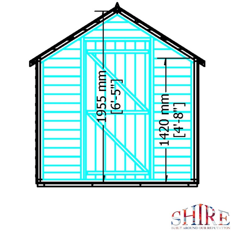 Shire DT Overlap Single Door Value Shed 8x6 - Willow Woodhouse