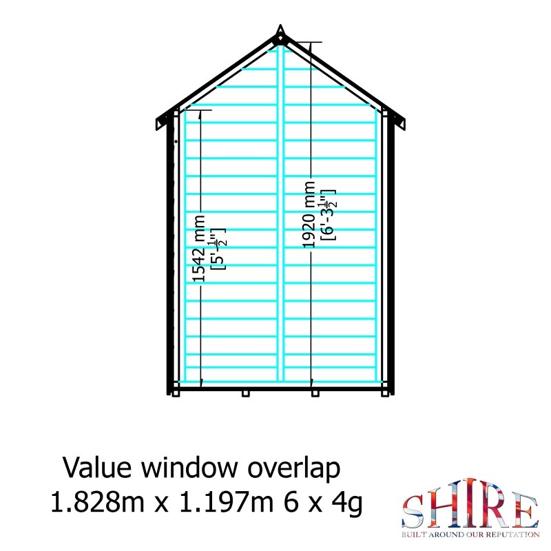 Shire DT Overlap Single Door Value Shed with Window 6x4 - Willow Woodhouse