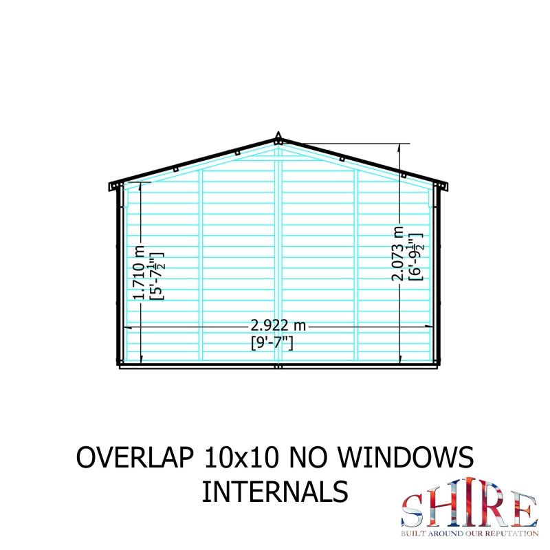 Shire DT Overlap Windowless Double Doors Shed 10x10 - Willow Woodhouse