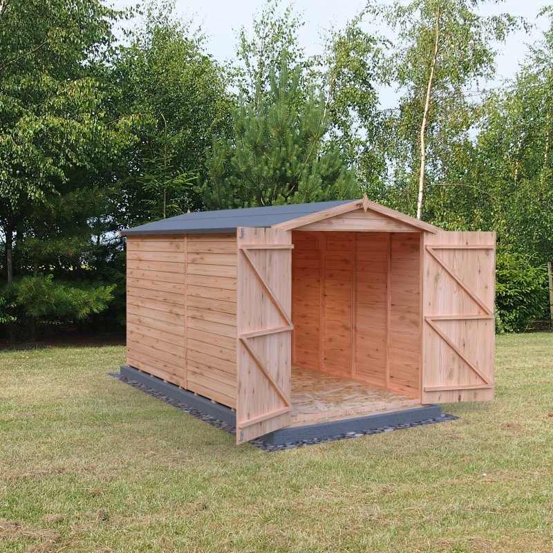 Shire DT Overlap Windowless Double Doors Shed 12x6 - Willow Woodhouse