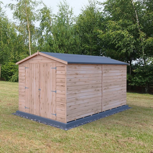 Shire DT Overlap Windowless Double Doors Shed 12x8 - Willow Woodhouse