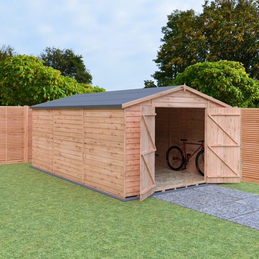 Shire DT Overlap Windowless Double Doors Shed 15x10 - Willow Woodhouse