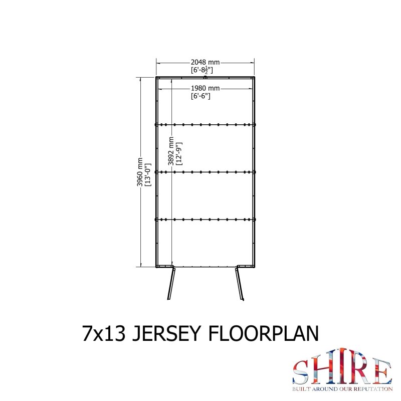 Shire Jersey PT Shiplap Shed 13x7 - Willow Woodhouse