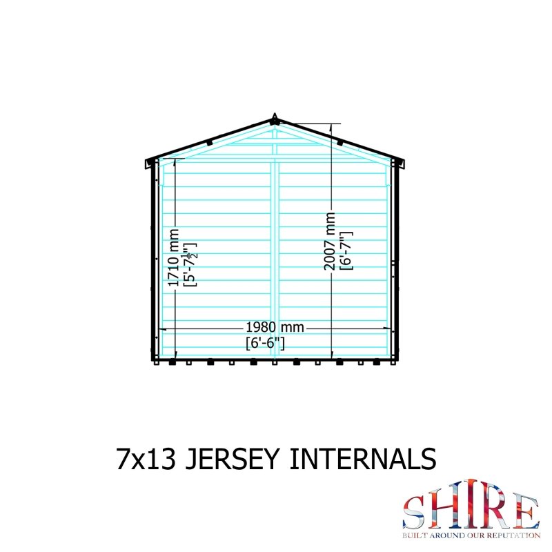 Shire Jersey PT Shiplap Shed 13x7 - Willow Woodhouse