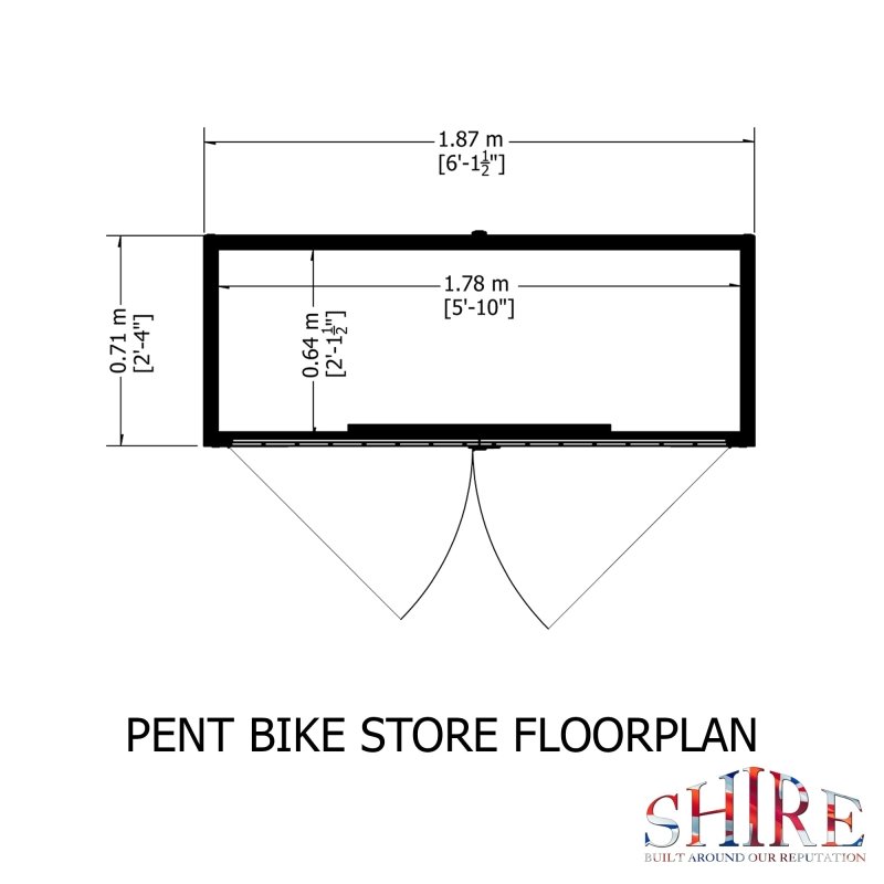 Shire Pent Bike Store Shiplap 6x3 - Willow Woodhouse