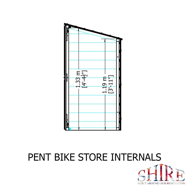 Shire Pent Bike Store Shiplap 6x3 - Willow Woodhouse