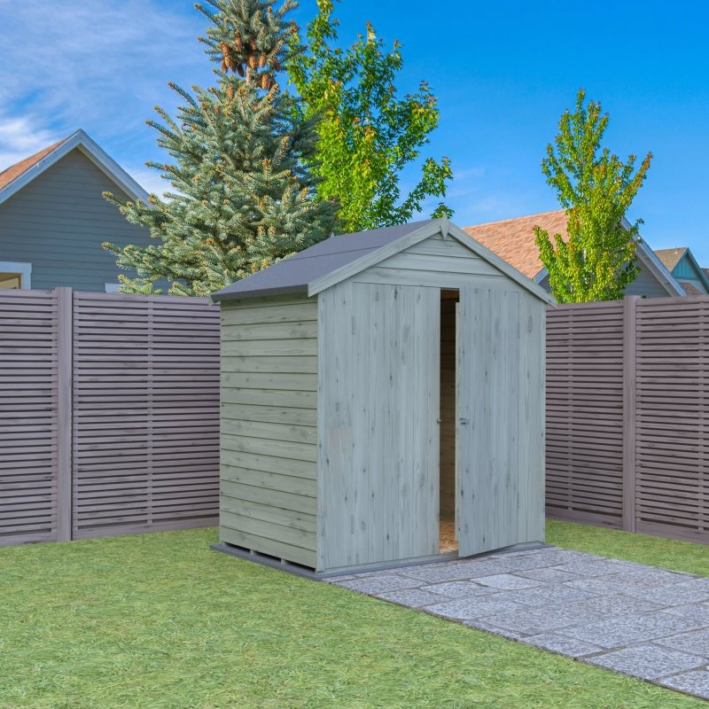 Shire PT Overlap Double Door Shed 4x6 - Willow Woodhouse