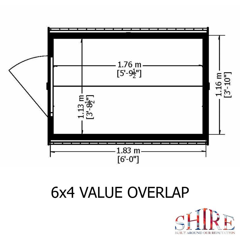 Shire PT Overlap Value Shed 6x4 - Willow Woodhouse