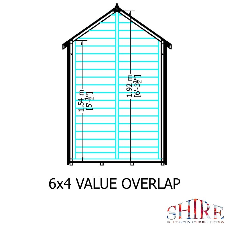 Shire PT Overlap Value Shed 6x4 - Willow Woodhouse