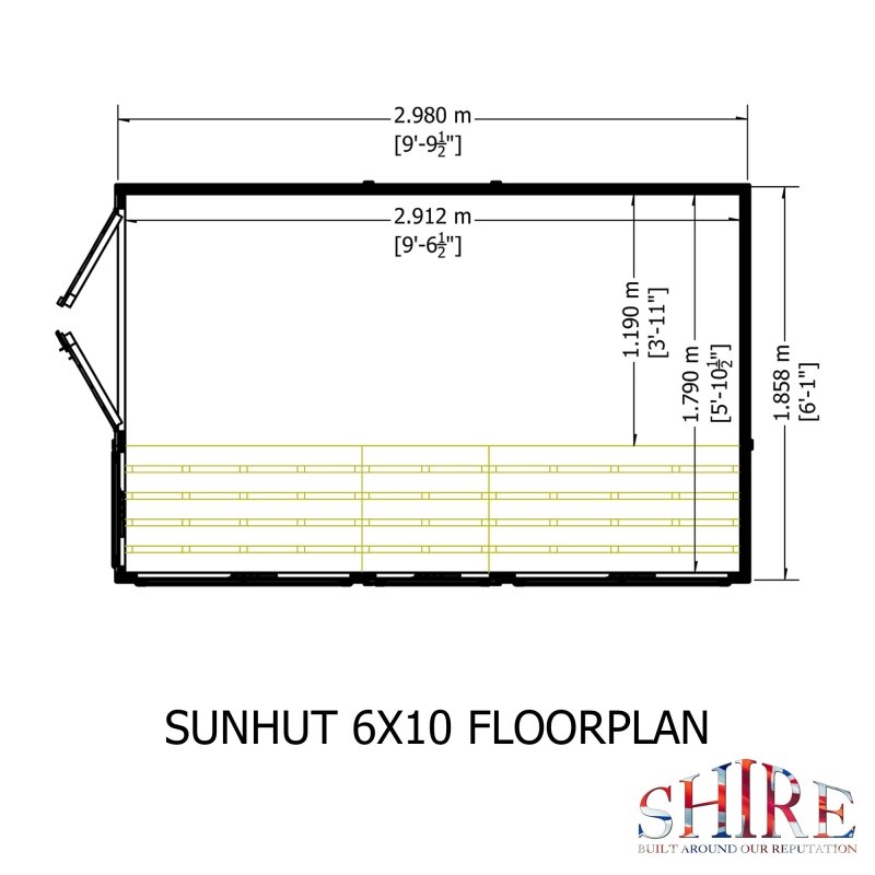 Shire Sun Hut Potting Shed 6x10 (Right door) - Willow Woodhouse