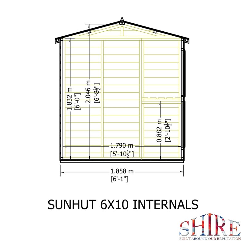 Shire Sun Hut Potting Shed 6x10 (Right door) - Willow Woodhouse