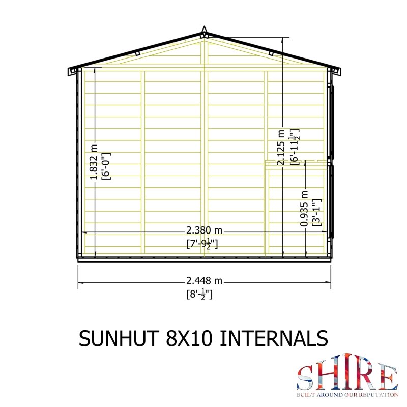 Shire Sun Hut Potting Shed 8x10 - Willow Woodhouse