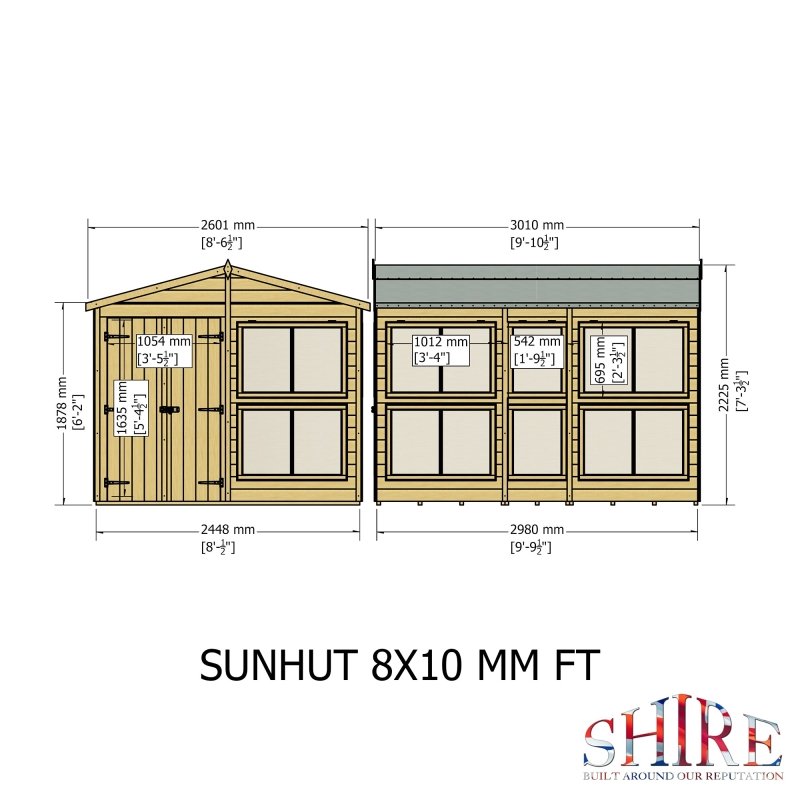 Shire Sun Hut Potting Shed 8x10 - Willow Woodhouse