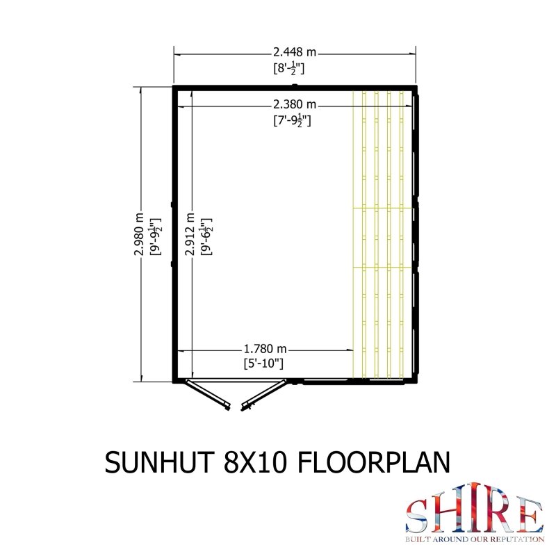 Shire Sun Hut Potting Shed 8x10 - Willow Woodhouse