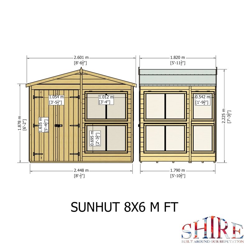 Shire Sun Hut Potting Shed 8x6 - Willow Woodhouse