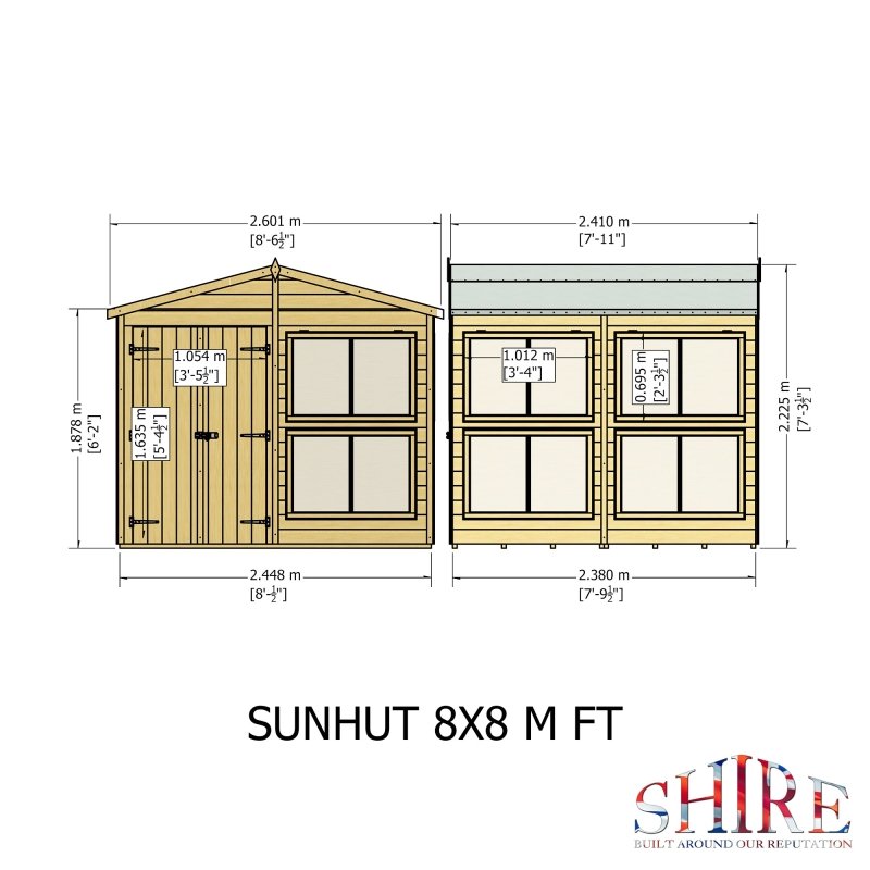 Shire Sun Hut Potting Shed 8x8 - Willow Woodhouse