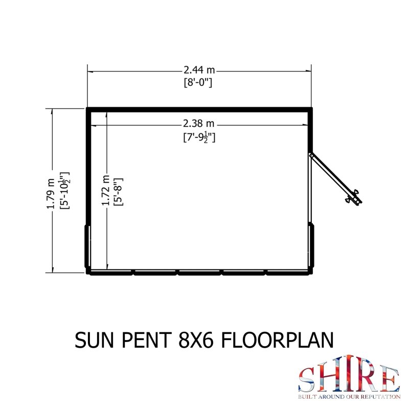 Shire Sun Pent Potting Shed 8x6 (Right door) - Willow Woodhouse