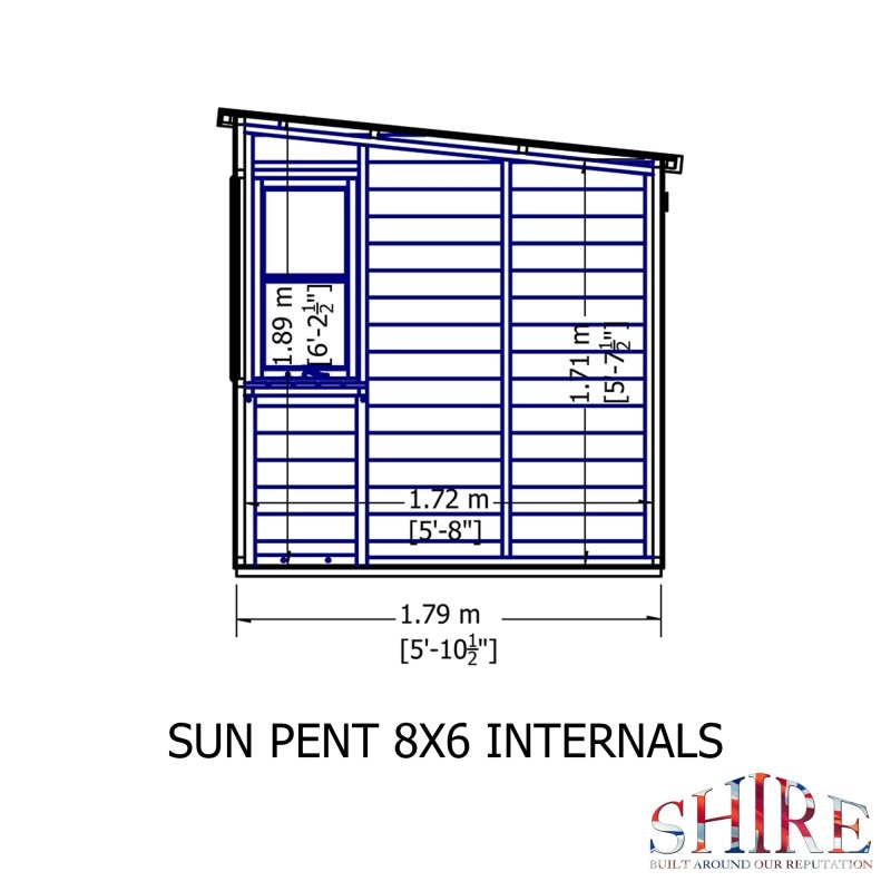 Shire Sun Pent Potting Shed 8x6 (Right door) - Willow Woodhouse