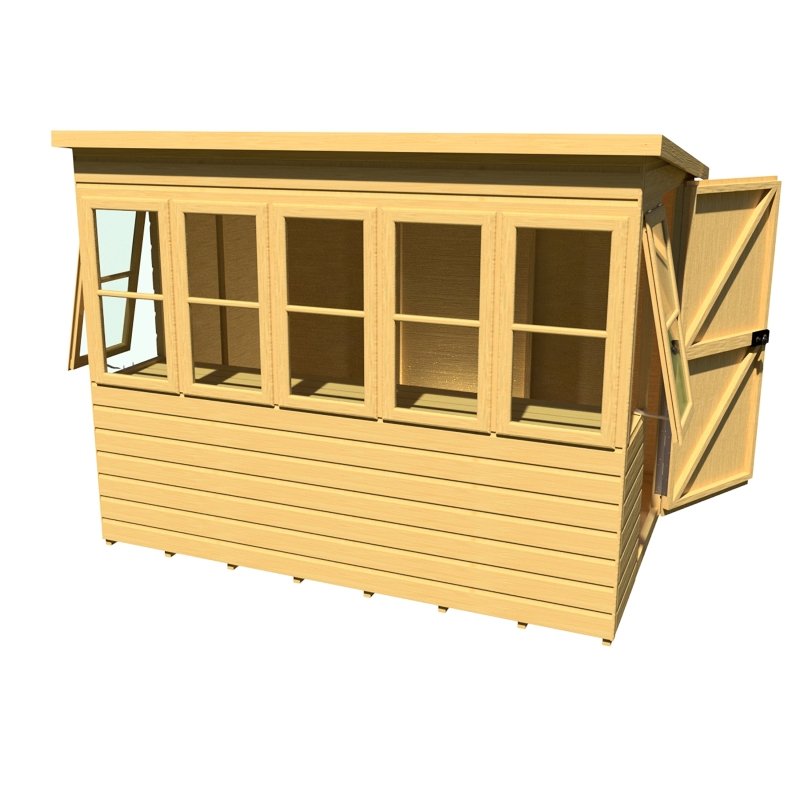 Shire Sun Pent Potting Shed 8x6 (Right door) - Willow Woodhouse